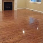 Freshly stained red oak with oil base finish