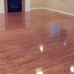 Freshly stained red oak with oil base finish