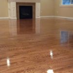 Freshly stained red oak with oil base finish